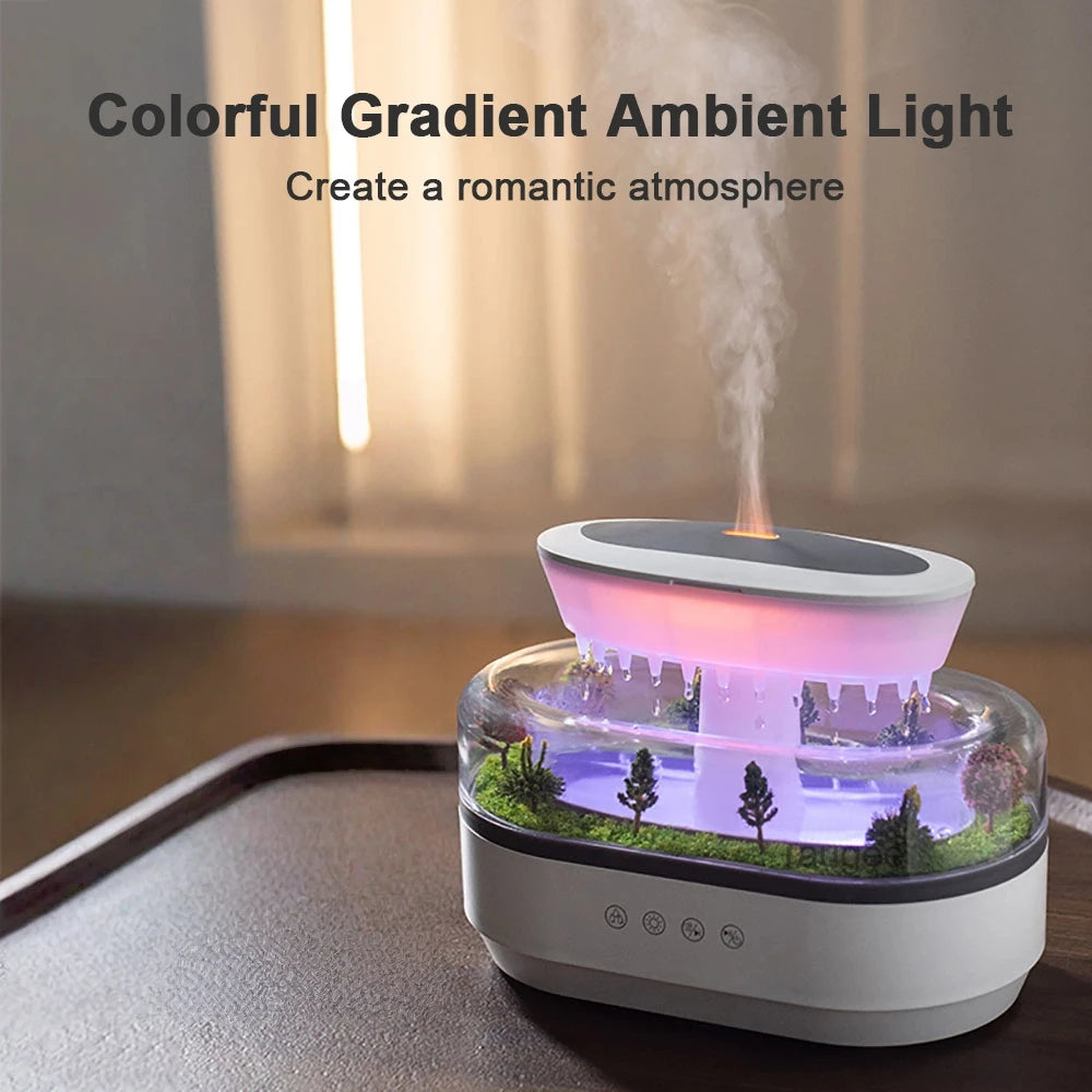 Nouveau Diffuseur d’Arômes Goutte de Pluie – Humidificateur LED Relaxant & Brume Silencieuse