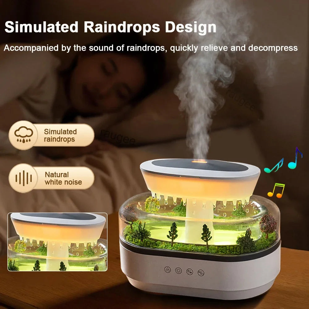 Nouveau Diffuseur d’Arômes Goutte de Pluie – Humidificateur LED Relaxant & Brume Silencieuse