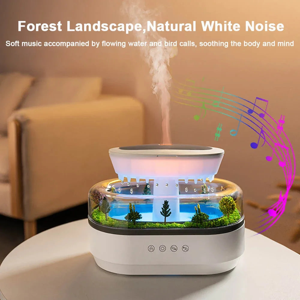 Nouveau Diffuseur d’Arômes Goutte de Pluie – Humidificateur LED Relaxant & Brume Silencieuse